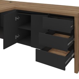 Mesa para Escritório em L 180x190cm 2 Portas 3 Gavetas Y37  - 12