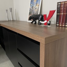 Mesa para Escritório em L 180x190cm 2 Portas 3 Gavetas Y37  - 17