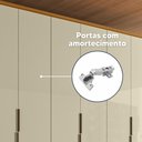 Ver mais imagens de Guarda-Roupa Casal 6 Portas 4 Gaveta 100% MDF 2 Portas com Espelho e Pés Matisse