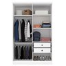 Guarda Roupa Solteiro 4 Portas 2 Gavetas 133cm Amsterdam   - 8