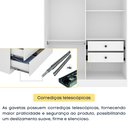 Ver imagem 4 de Guarda Roupa Solteiro 4 Portas 2 Gavetas 133cm Amsterdam Branco/Neve