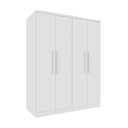 Ver imagem 2 de Guarda Roupa Solteiro 4 Portas 2 Gavetas 133cm Amsterdam Branco/Neve