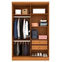Ver imagem 7 de Guarda Roupa Solteiro 4 Portas 2 Gavetas 133cm Amsterdam Bege/Cinamomo