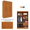 Ver imagem 6 de Guarda Roupa Solteiro 4 Portas 2 Gavetas 133cm Amsterdam Bege/Cinamomo
