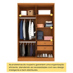 Guarda Roupa Solteiro 4 Portas 2 Gavetas 133cm Amsterdam   - 2