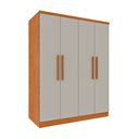 Ver imagem 2 de Guarda Roupa Solteiro 4 Portas 2 Gavetas 133cm Amsterdam Bege/Cinamomo/Off White