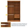 Guarda Roupa Solteiro 4 Portas 2 Gavetas 133cm Amsterdam   - 3