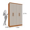 Guarda Roupa Solteiro 4 Portas 2 Gavetas 133cm Amsterdam   - 9