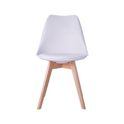Cadeira Leda Eames Jantar Cozinha com Assento Estofado Branco - 3