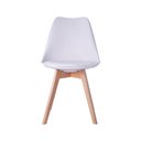 Ver imagem 3 de Cadeira Leda Eames Jantar Cozinha com Assento Estofado Branco