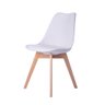 Cadeira Leda Eames Jantar Cozinha com Assento Estofado Branco - 2