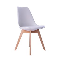 Cadeira Leda Eames Jantar Cozinha com Assento Estofado Branco - 1