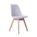 Ver imagem 1 de Cadeira Leda Eames Jantar Cozinha com Assento Estofado Branco