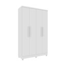 Ver imagem 2 de Guarda Roupa Solteiro com pés 4 Portas 2 Gavetas 133cm Amsterdam  