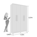 Ver imagem 3 de Guarda Roupa Solteiro com pés 4 Portas 2 Gavetas 133cm Amsterdam  