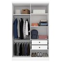 Ver imagem 7 de Guarda Roupa Solteiro com Pés 4 Portas 2 Gavetas 133cm Amsterdam Branco/Neve