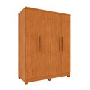 Ver imagem 2 de Guarda Roupa Solteiro com Pés 4 Portas 2 Gavetas 133cm Amsterdam Bege/Cinamomo