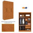 Ver imagem 6 de Guarda Roupa Solteiro com pés 4 Portas 2 Gavetas 133cm Amsterdam