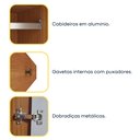 Ver imagem 4 de Guarda Roupa Solteiro com Pés 4 Portas 2 Gavetas 133cm Amsterdam Bege/Cinamomo/Off White