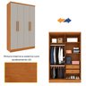 Guarda Roupa Solteiro com pés 4 Portas 2 Gavetas 133cm Amsterdam   - 6