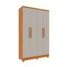 Guarda Roupa Solteiro com pés 4 Portas 2 Gavetas 133cm Amsterdam   - 10