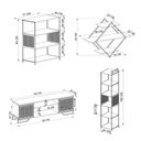 Ver imagem 5 de Conjunto Rack com 2 Portas Nicho e 2 Estantes Industrial Cor:preto com Mel