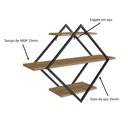 Ver imagem 6 de Conjunto Rack com 2 Portas Nicho e 2 Estantes Industrial Cor:preto com Mel