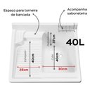 Ver imagem 2 de Gabinete Tanque de Lavar Roupas 40l Stilofibra Lavanderia Tanquinho Área de Serviço Branco