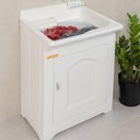 Ver imagem 6 de Gabinete Tanque de Lavar Roupas 40l Stilofibra Lavanderia Tanquinho Área de Serviço Branco