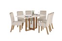 Ver imagem 1 de Mesa Jantar Natali 160 6 Cadeiras Malu Linho - Henn