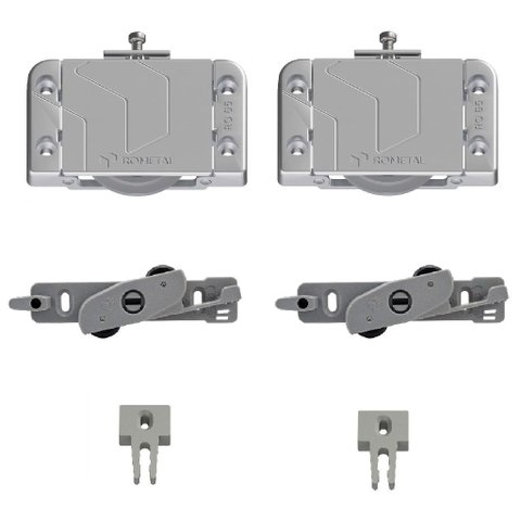 Kit para Porta de Correr Ro 65 4032 Sl Prata Sobreposto 60kg 1 Porta Rometal Unitário