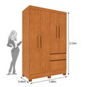 Ver imagem 4 de Guarda Roupa Infantil 4 Portas 2 Gavetas com Pés 108cm Oregon