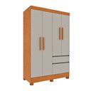 Ver imagem 3 de Guarda Roupa Infantil 4 Portas 2 Gavetas com Pés 108cm Oregon