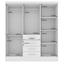 Ver imagem 4 de Guarda Roupa Casal 6 Portas 4 Gavetas 180cm Arizona Branco/Neve