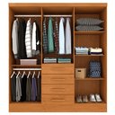 Ver mais imagens de Guarda Roupa Casal 6 Portas 4 Gavetas 180cm Arizona Bege/Cinamomo