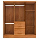 Ver imagem 4 de Guarda Roupa Casal 6 Portas 4 Gavetas 180cm Arizona Bege/Cinamomo