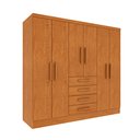 Ver imagem 2 de Guarda Roupa Casal 6 Portas 4 Gavetas 180cm Arizona Bege/Cinamomo