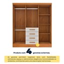 Ver imagem 4 de Guarda Roupa Casal 6 Portas 4 Gavetas 180cm Arizona  