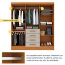 Ver imagem 3 de Guarda Roupa Casal 6 Portas 4 Gavetas 180cm Arizona  