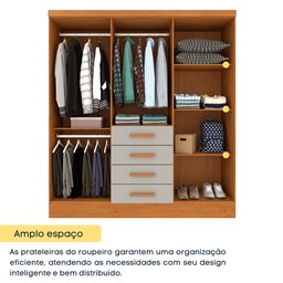 Guarda Roupa Casal 6 Portas 4 Gavetas 180cm Arizona   - 2