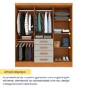 Ver mais imagens de Guarda Roupa Casal 6 Portas 4 Gavetas 180cm Arizona Bege/Cinamomo/Off White