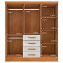Ver imagem 4 de Guarda Roupa Casal 6 Portas 4 Gavetas 180cm Arizona Bege/Cinamomo/Off White
