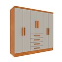 Ver imagem 2 de Guarda Roupa Casal 6 Portas 4 Gavetas 180cm Arizona Bege/Cinamomo/Off White