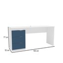 Ver imagem 4 de Mesa Escrivaninha Porto 3 Gavetas 40250685 Azul/branco - Politorno