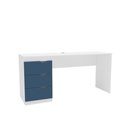 Ver imagem 1 de Mesa Escrivaninha Porto 3 Gavetas 40250685 Azul/branco - Politorno