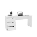 Ver imagem 3 de Mesa Escrivaninha Porto 3 Gavetas 40250685 Azul/branco - Politorno