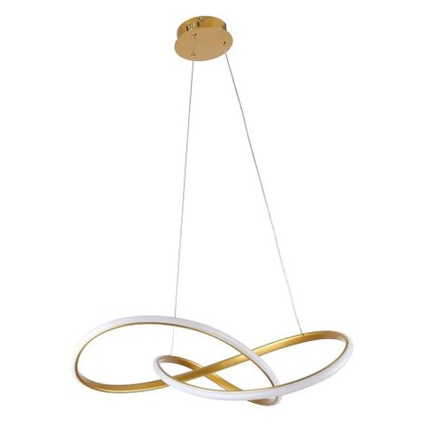 Lustre Luminaria Pendente Dourado Led Integrado 3000k 36w