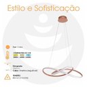 Ver imagem 4 de Lustre Luminaria Pendente Dourado Led Integrado 3000k 36w
