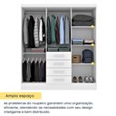 Ver imagem 2 de Guarda Roupa Casal com pés 6 Portas 4 Gavetas 180cm Arizona  