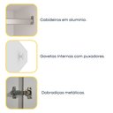 Ver imagem 6 de Guarda Roupa Casal com Pés 6 Portas 4 Gavetas 180cm Arizona Branco/Neve